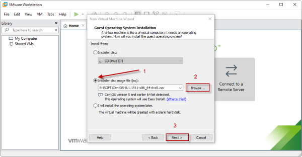 Chọn hệ điều hành cho máy ảo VMware