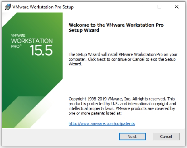 Màn hình cài đặt VMware