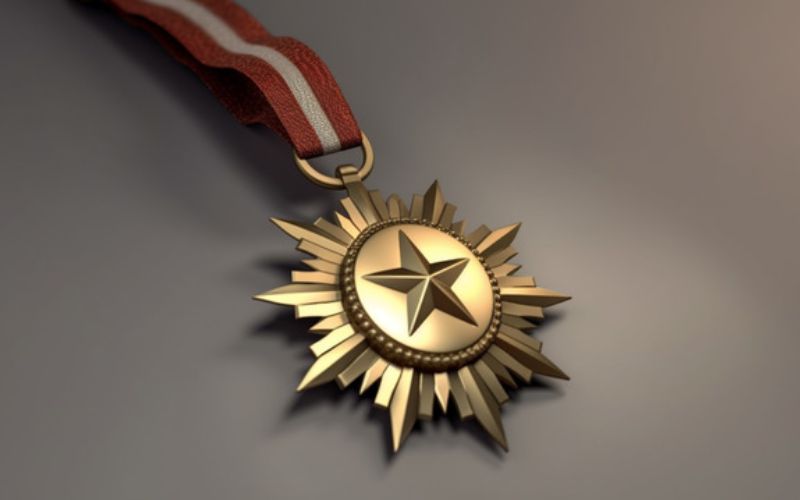 Mẫu huy chương được làm bằng kim đồng