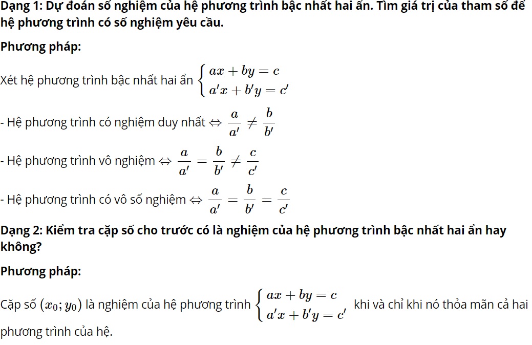 cách giải hệ phương trình