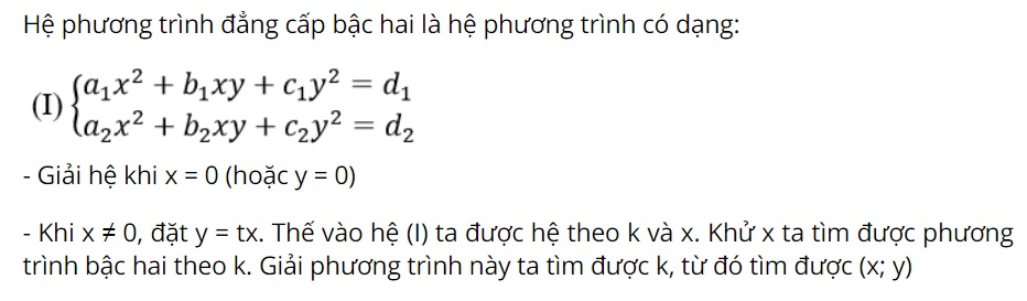 hệ phương trình đẳng cấp