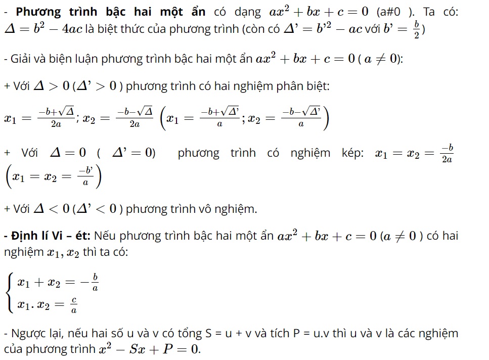 phương trình bậc hai một ẩn