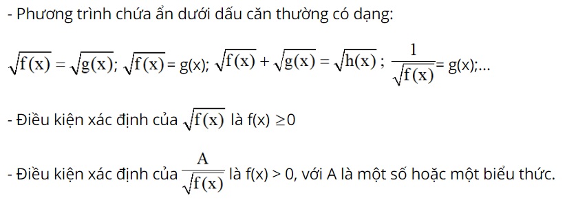 phương trình chứa ẩn ở dấu căn