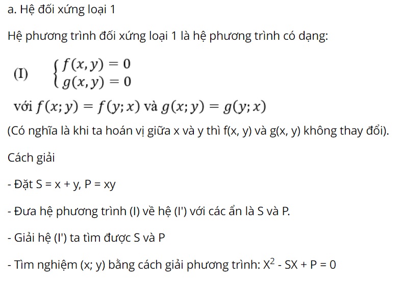 phương trình đối xứng loại 1