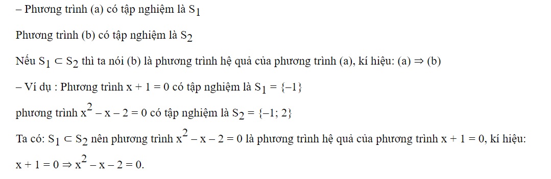 phương trình hệ quả